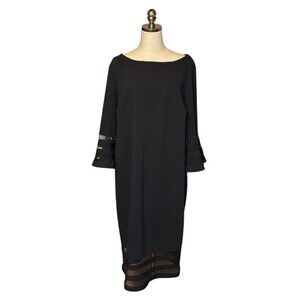 Calvin Klein Bell Sleeve Sheath Midi Dress Women's Plus 18W Polyester